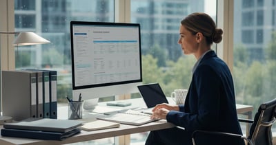 HR professional conducting a review of a candidate's work history.