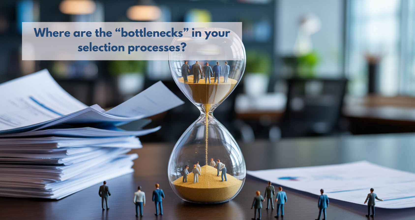 lustration showing a recruitment funnel or flowchart with a narrow section highlighted as a 
